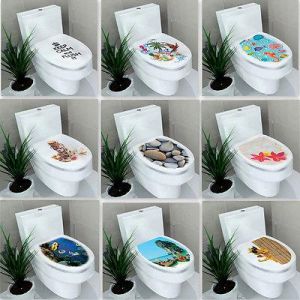 Waterproof Toilet Seat Stickers Assorted Lid Seat Cover Bathroom Decal Decor