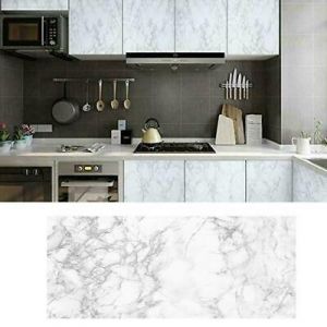 Gray Marble Peel and Stick Wallpaper Self Adhesive Film Contact Decor Paper N6T5