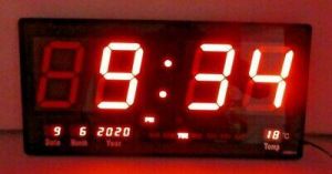 Digital 18 Inches Large  LED Wall Desk Alarm Clock Calendar Temperature
