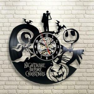 Nightmare Before Christmas Decor Modern Wall Clock Jack Skellington Vinyl Clock