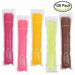Tagvo 120 Pack Ice Popsicle Mold Bags Healthy Homemade Snack Freezer Pop Gogurt