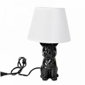 Home Decor Black White Pug Desk Table Lamp for Bedroom Guest Room Kids Room