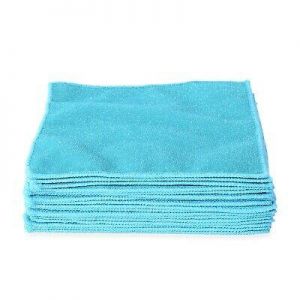 Set of 20 Double Microfiber Cleaning Cloth Scratch Fiber Kitchen Dish Towel Blue
