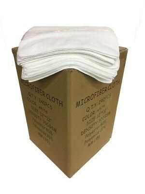 240 Microfiber White 12"x12" Cleaning Detailing Cloths Towels Auto 300GSM