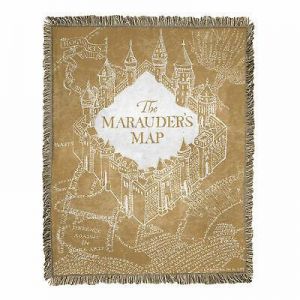 Harry Potter Old Map Woven Jacquard Throw Blanket