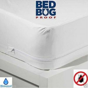 BED BUG PROOF ~ Waterproof Zippered Vinyl Mattress Cover ENCASEMENT King Queen