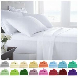 Supreme Super Soft 4 Piece Bed Sheet Set Deep Pocket Bedding - All Colors Sizes