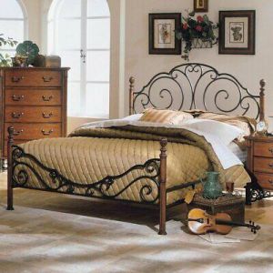 Bronze Metal Four Poster Bed Frame Twin Full Queen King Size Headboard Footboard