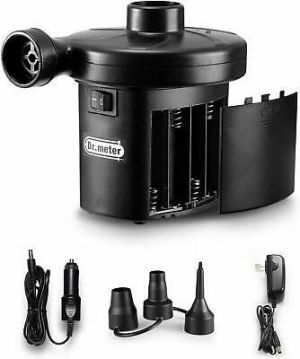 Portable Air Inflator, Dr.meter HT-401 Battery Mattress Pump Quick-Fill Inflator