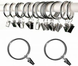 24pcs Curtain Clips Rings Metal Drapery Curtain Rings with Clips