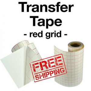 Red grid transfer Paper Tape for vinyl crafts Hobby roll 12"x5&#039; - BEST SELLER
