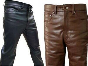 Mens Black Brown Real Leather 501 Pants Motorcycle Best Sellers Casual Wear