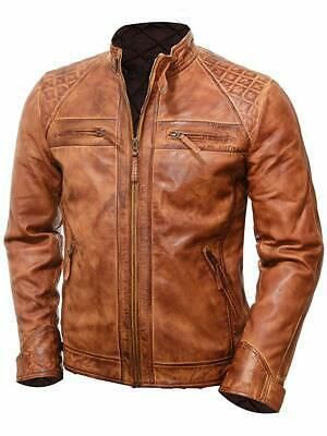 Mens Brown Real Leather Jacket Casual Jean Jacket Best Sellers Motorcycle Jacket