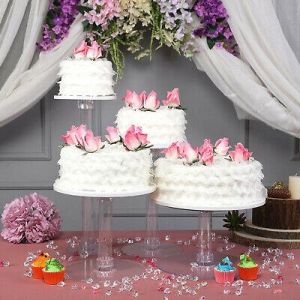 CAKE STAND 4 Tiers Clear Cupcakes Wedding Birthday Party Catering WHOLESALE
