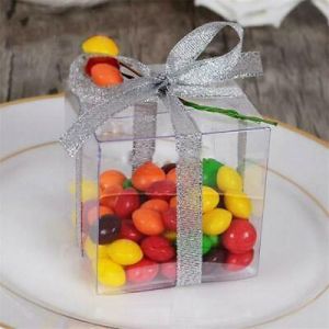 25 pcs FAVOR BOXES Clear PVC Wedding Party GIFT Packaging Decorations WHOLESALE