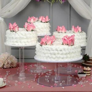 CAKE STAND 4 Tiers XL Clear Cupcakes Wedding Birthday Party Catering WHOLESALE