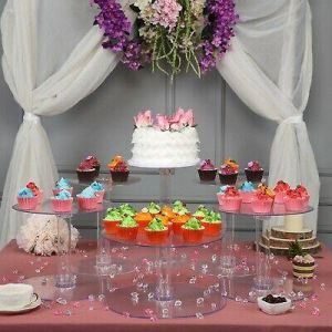 CAKE STAND 6 Tiers Clear Cupcakes Wedding Birthday Party Catering WHOLESALE