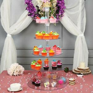 CAKE STAND 6 Tiers 18" Clear Cupcakes Wedding Birthday Party Catering WHOLESALE