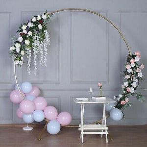 7.5 feet Gold Metal Wreath Round Backdrop Stand Wedding Arch Decorations Sale
