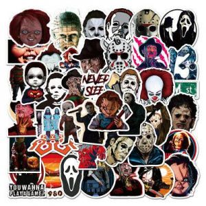 50PCS Mixed Horror Movie Character Stickers for Laptop Luggage Skateboard Decals