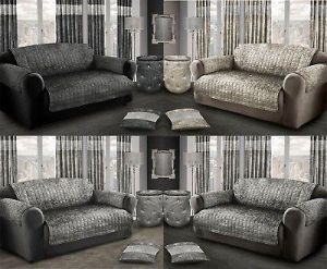 Crushed Velvet Furniture Protector for Sofas Settee|Silver Grey|Charcoal|Natural