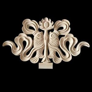Furniture Wooden Carved Onlay Applique Upainted  Carving Decal for Door Decor