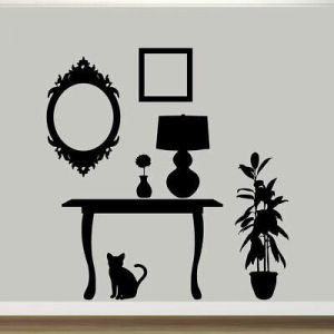 all for home and garden Furniture Furniture Silhouettes Wall Decal Set - Wall Accents, Living Room, Entryway, Art
