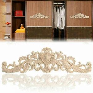 Wooden Carved Rose Applique Furniture Unpainted Mouldings Decal Onlay